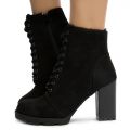 Pilate-05 Ankle Heel Booties Black