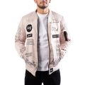 Crew Patches Bomber Jacket Beige