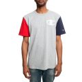Heritage Colorblock Short Sleeve Tee Oxford Grey/Navy/Scarlet