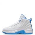Pre-School Jordan 12 Retro "White and University Blue White/University Blue-Metallic Silver
