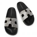 Matty-223A Rhinestone Slide  Black
