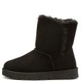 Frozen-23 Flat Fur Boots Black