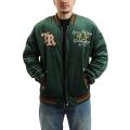 Western Velvet Bomber Jacket Dark Green