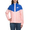 WOMEN'S NIKE SPORTSWEAR WINDRUNNER JACKET BLEACHED CORAL/GAME ROYAL/WHITE