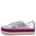 Steve Madden Rainbow 751 Silver Platform Sneaker Silver