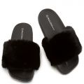 Madelle-01 Fur Slides Black Fur