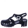 Sugar-01 Low Heel Jelly Sandal Black
