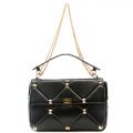 Quilted Studded Handbag Black