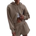  Phoenix Fleece Loose Cropped Full-Zip Hoodie Mink Brown/Sail