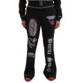 TRUE RELIGION X BELLA DOÑA MID RISE BOOTCUT SWEATPANT Black