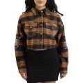 Big T Cropped Flannel Shacket  Plaid