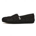 Toms for Women: Classic Black Crochet Glitter Flat Black