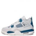 Grade School Air Jordan 4 Retro  Off White/Military Blue-Neutral Grey