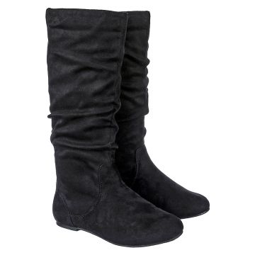 flat black boots mid calf
