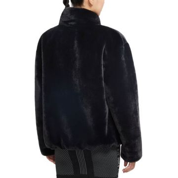 nsw plush faux fur jacket in fossil & black