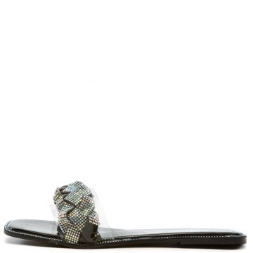 SHIEKH Monet-41 Rhinestone Sandals MONET-41-BLK - Shiekh