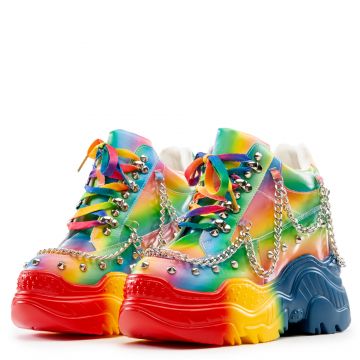 ANTHONY WANG Space Candy Platform Sneakers with Studs SPACE CANDY-RAINB ...