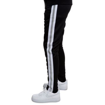 black reflective track pants