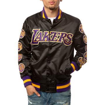 STARTER Los Angeles Lakers Champs 17 Patches Jacket LS13B640 LLK - Shiekh