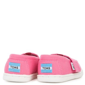 TOMS Tiny Toms Classic Bubblegum Pink Canvas Flat 10009918 - Shiekh