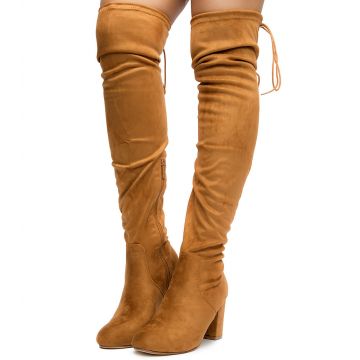 over the knee boots camel color