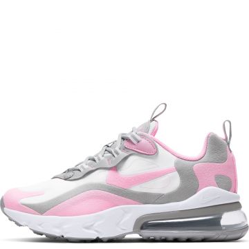nike air max 270 react sneakers in white/silver