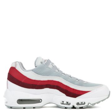 nike air max 95 essential white wolf grey  and  team red