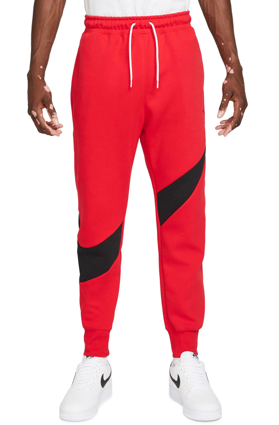 nike swoosh pants red