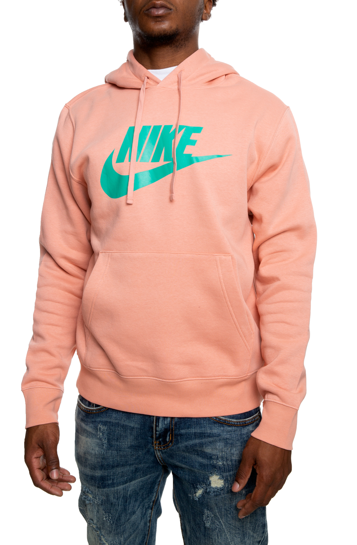 nike men's sportswear club fleece hoodie pink