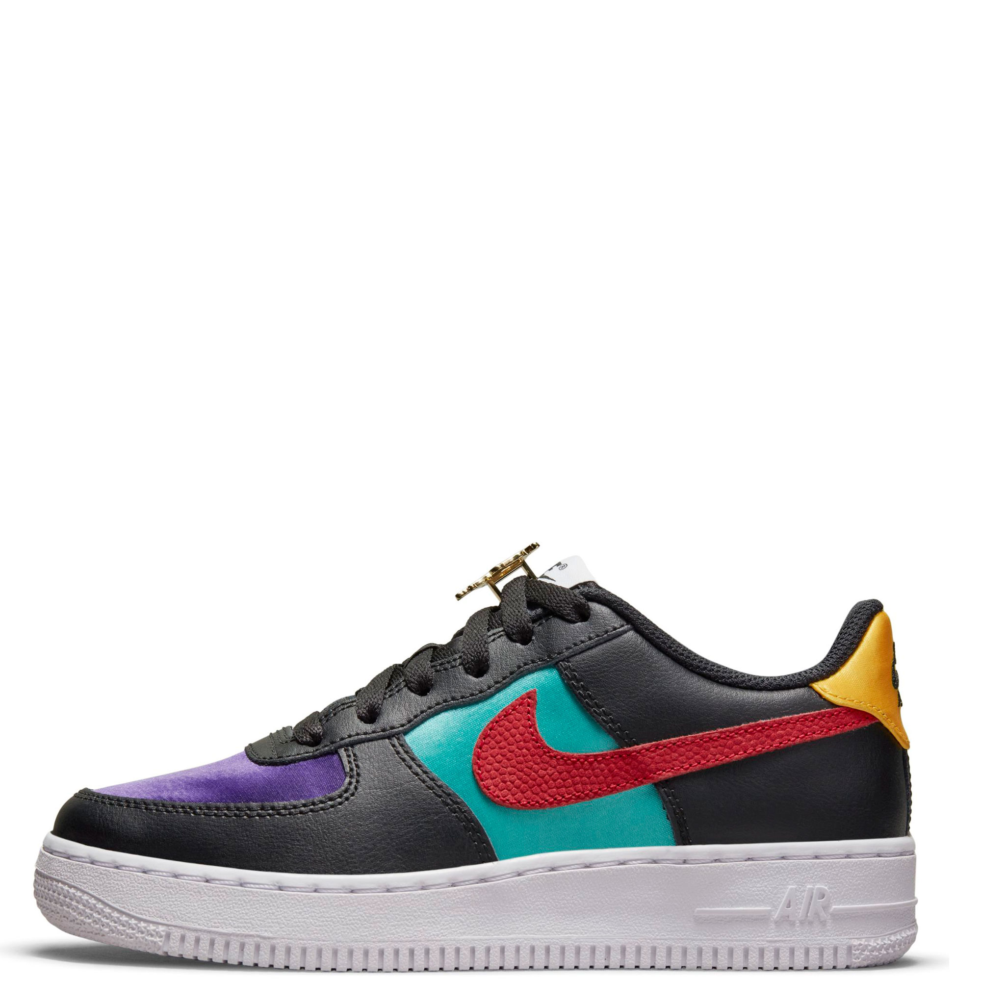 NWB - Nike Force 1 '06 LV8 Baby Toddler Shoes Black/Gym Red-Washed  Teal- Size 6C
