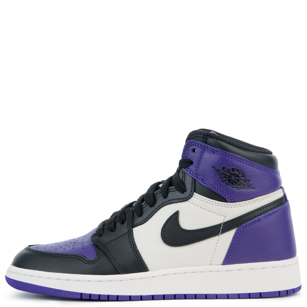 GS AIR JORDAN 1 RETRO HIGH OG 575441 501 Boys Court Purple Black sail