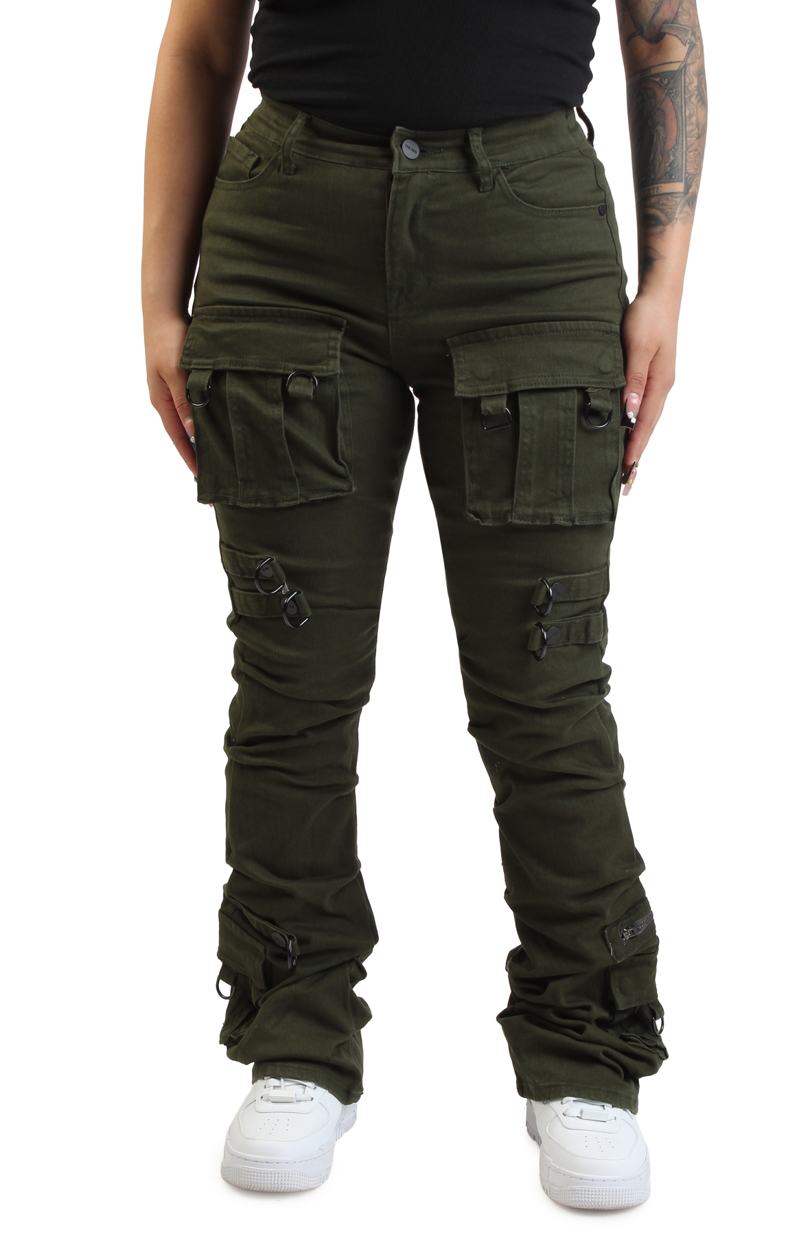 SMOKE RISE High Rise Stacked Pants AP25709 - Shiekh