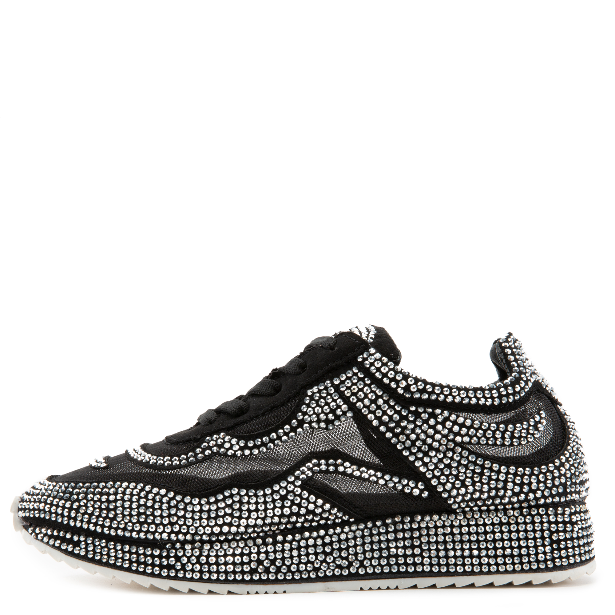 black rhinestone tennis shoes