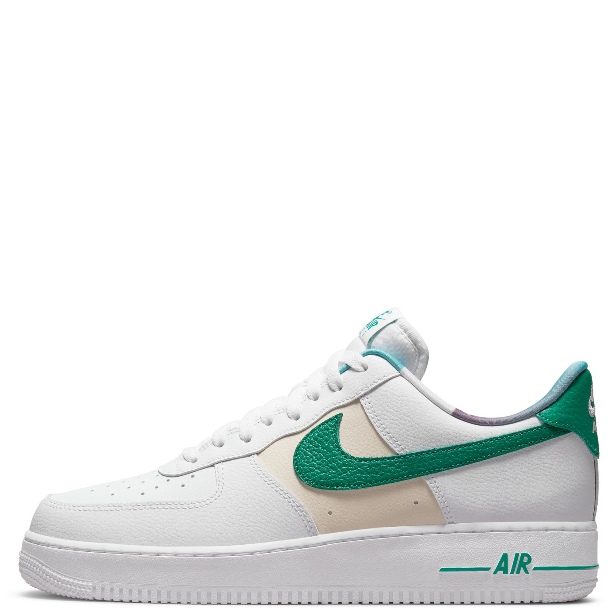 nike men air force 1 '07 oil green safety orange white sail