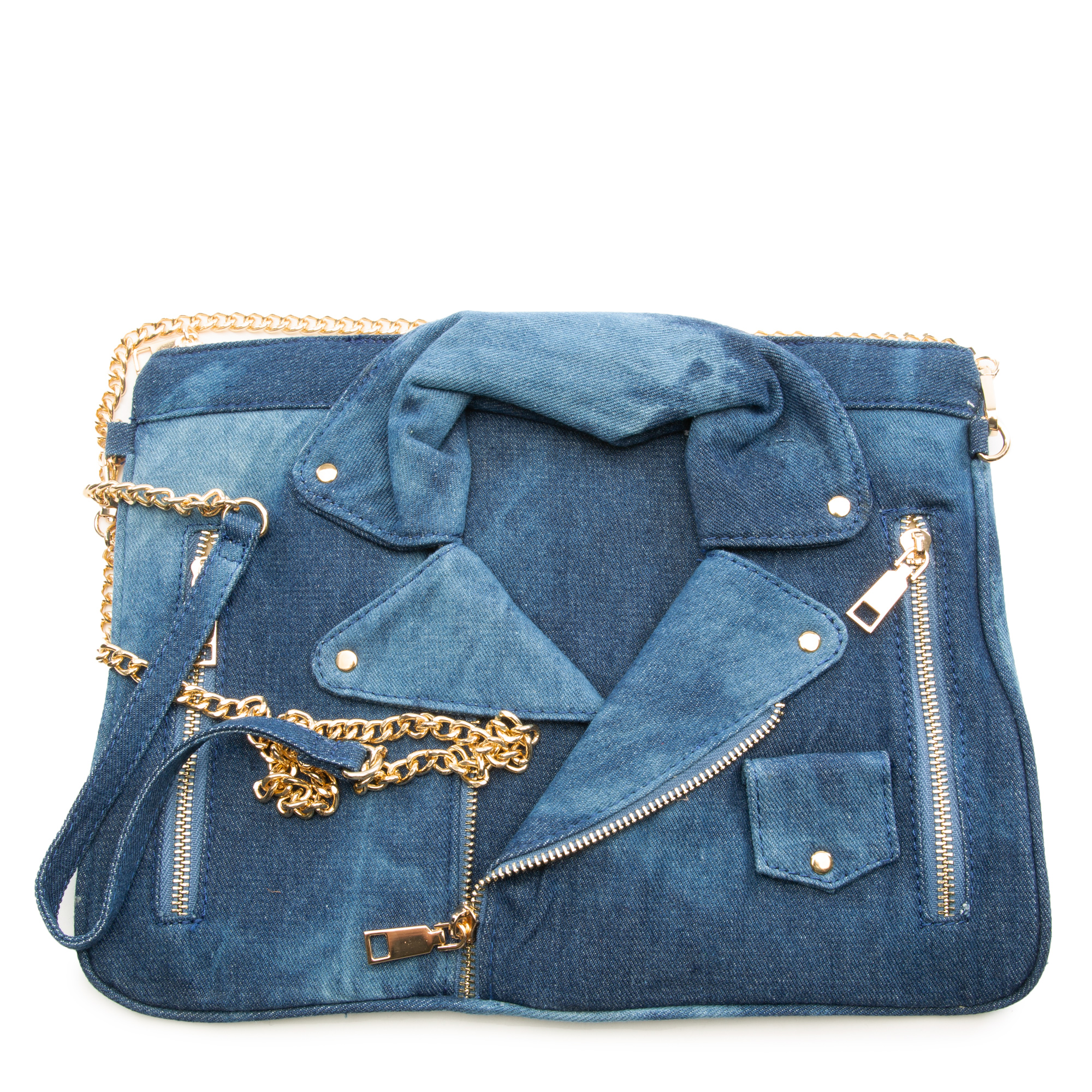 H&D Accessories, Inc Washed Denim Clutch Denim Blue