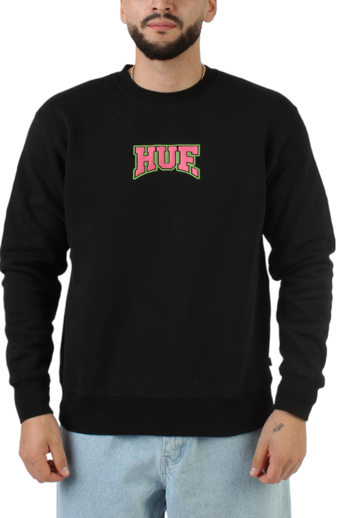 HUF Home Team Crewneck Sweatshirt PF00628-BLK - Shiekh