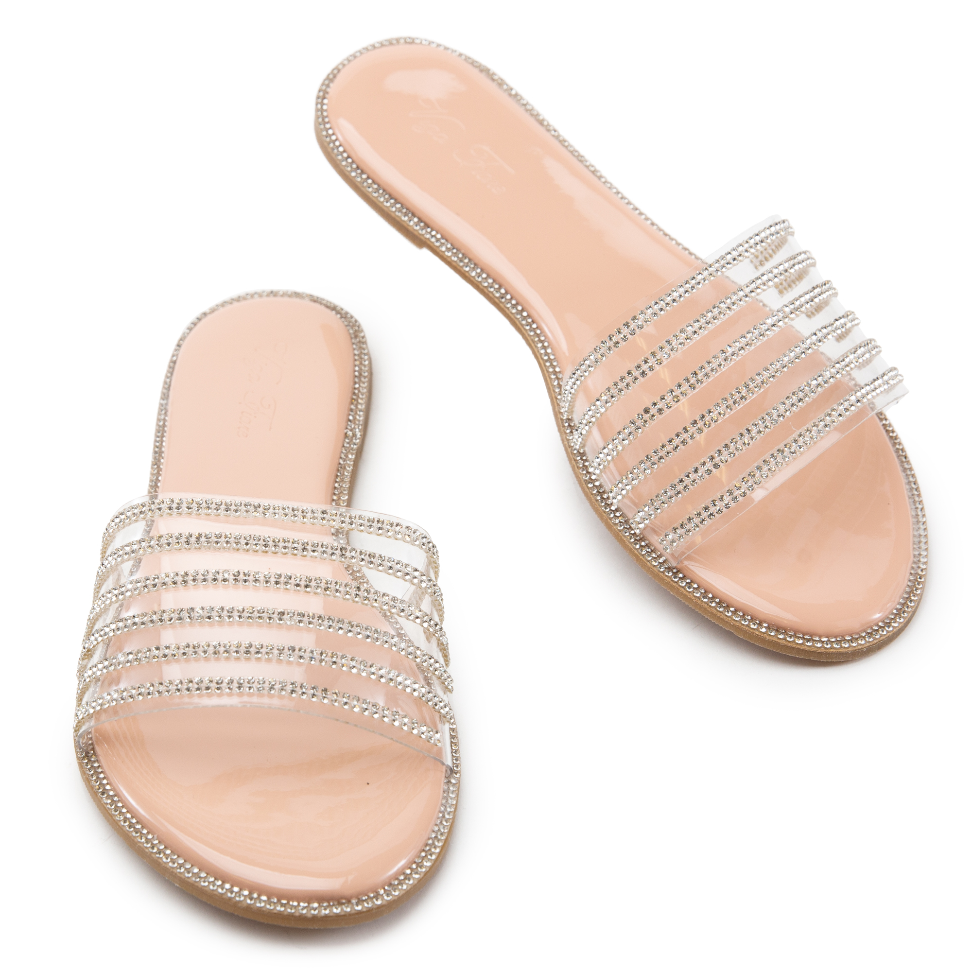 Honnay-1 Rhinestone Sandals Nude