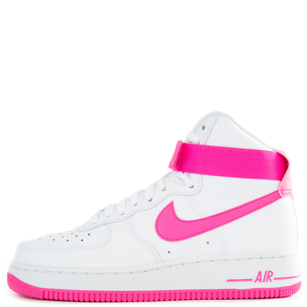 pink and white air force ones high top