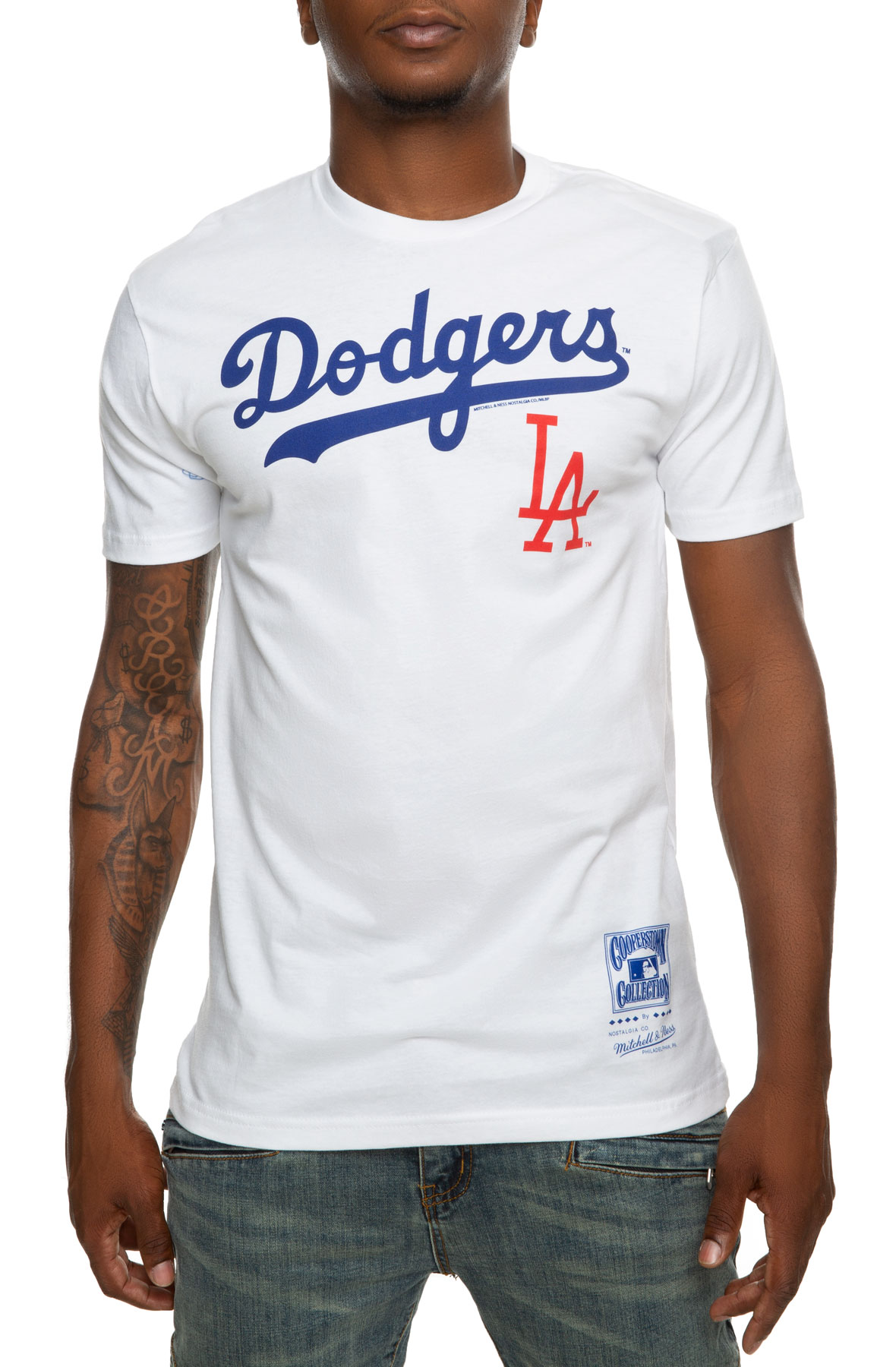 Mitchell & Ness x MLB LA Dodgers Dog White T-Shirt