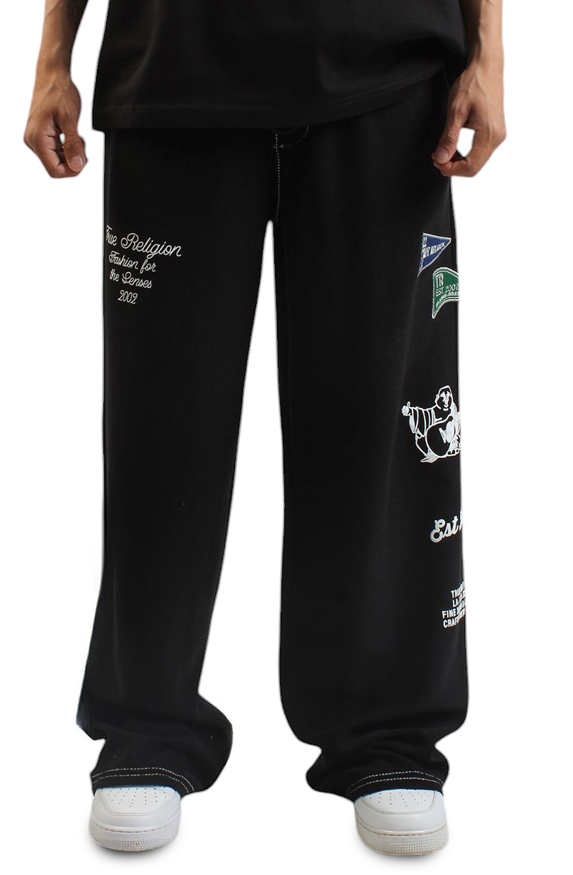 Men French Terry Baggy Sweat Pant Black Pants XL Black Men French Terry Baggy Sweat Pant Black Pants XL Black