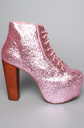 JEFFREY CAMPBELL The Lita Shoe in Glitter LITA GLIT PNK Shiekh