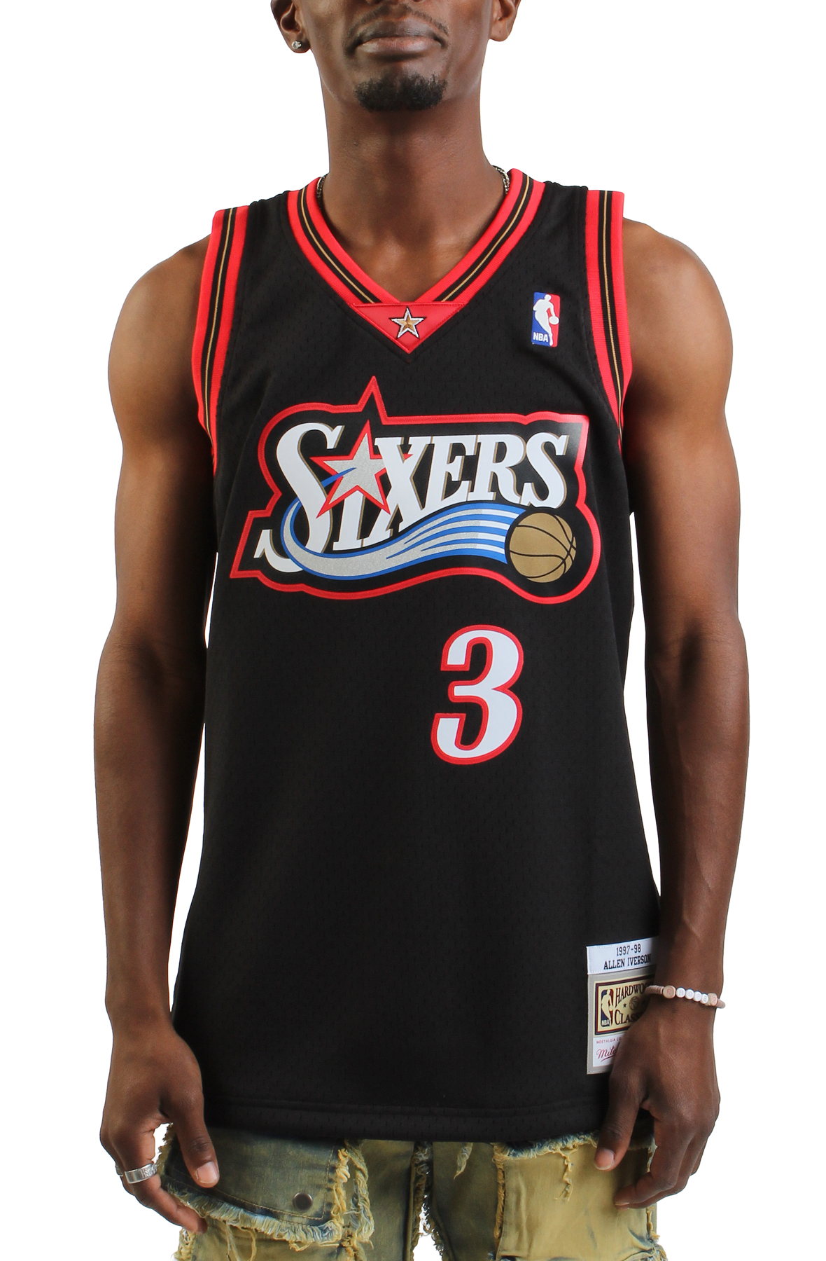 Men's Mitchell & Ness Allen Iverson Red Philadelphia 76ers