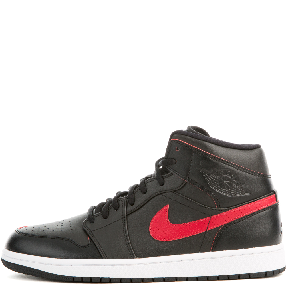 air jordan 1 mid team red black