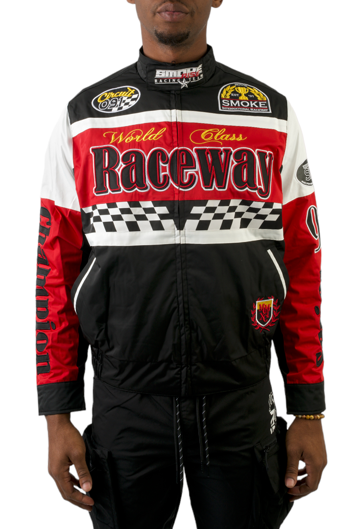 SMOKE RISE Raceway Jacket WW-23595SK-BLK - Shiekh