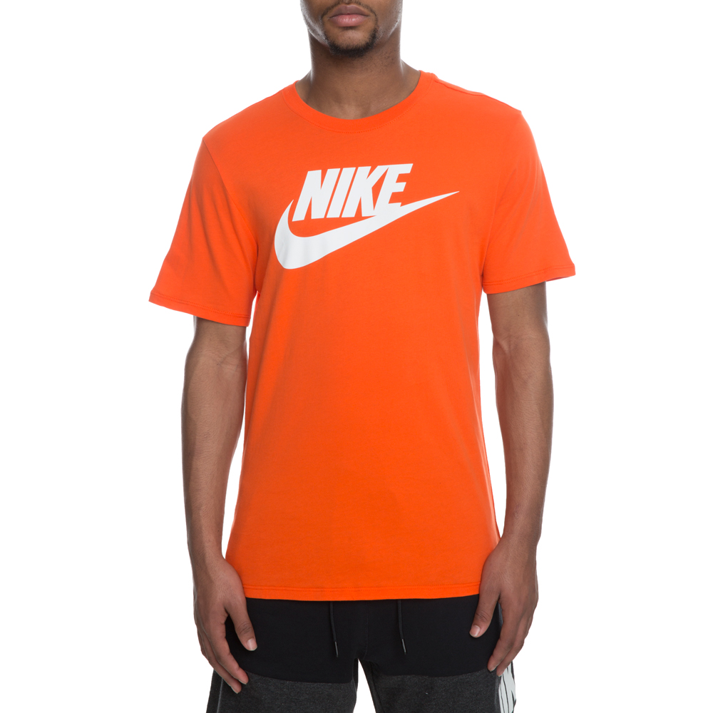 orange white nike shirt
