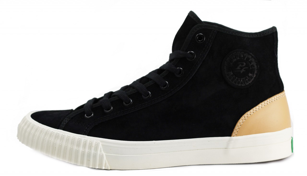 PF Flyers Center Hi Black Canvas High Top Sneakers PM11CH3G Classic Basketball Lace Up With Nostalgic 90s-Inspired All-Black Canvas High  main image 4