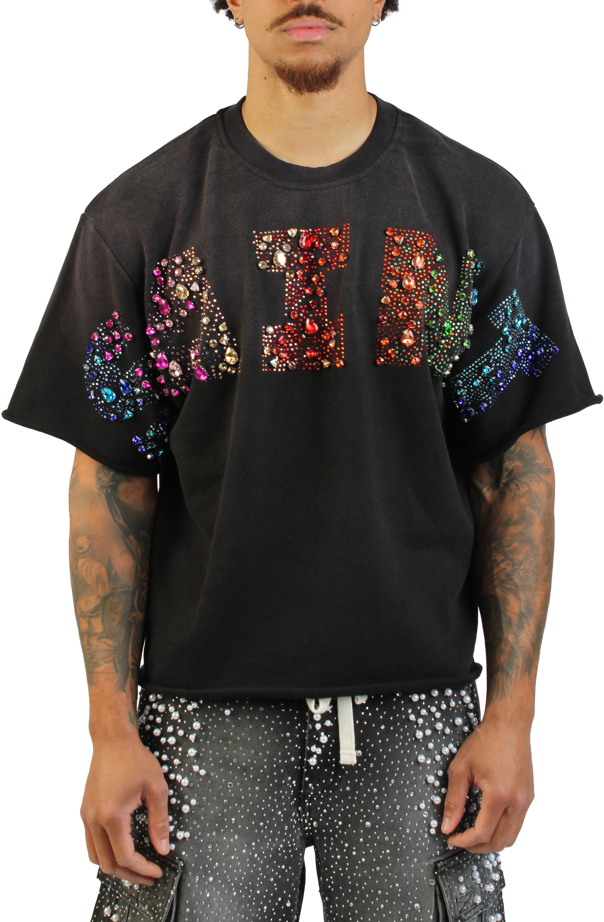 ★新品灰皿★Rock Steady SOUL REBELS WORKS★ REBEL MINDS Rebel Saint Jewels T-Shirt 610-31211BLK - Shiekh