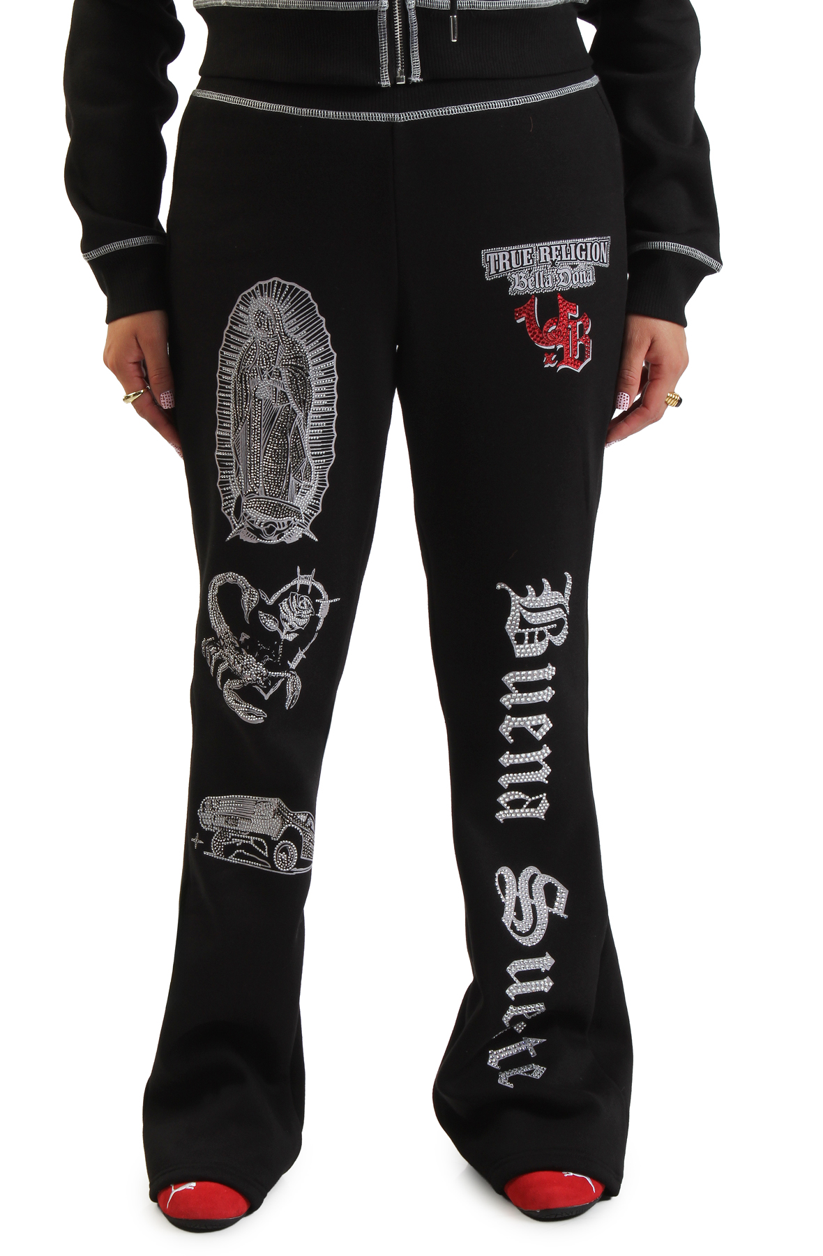 TRUE RELIGION X BELLA DOÑA MID RISE BOOTCUT SWEATPANT 209828C - Shiekh