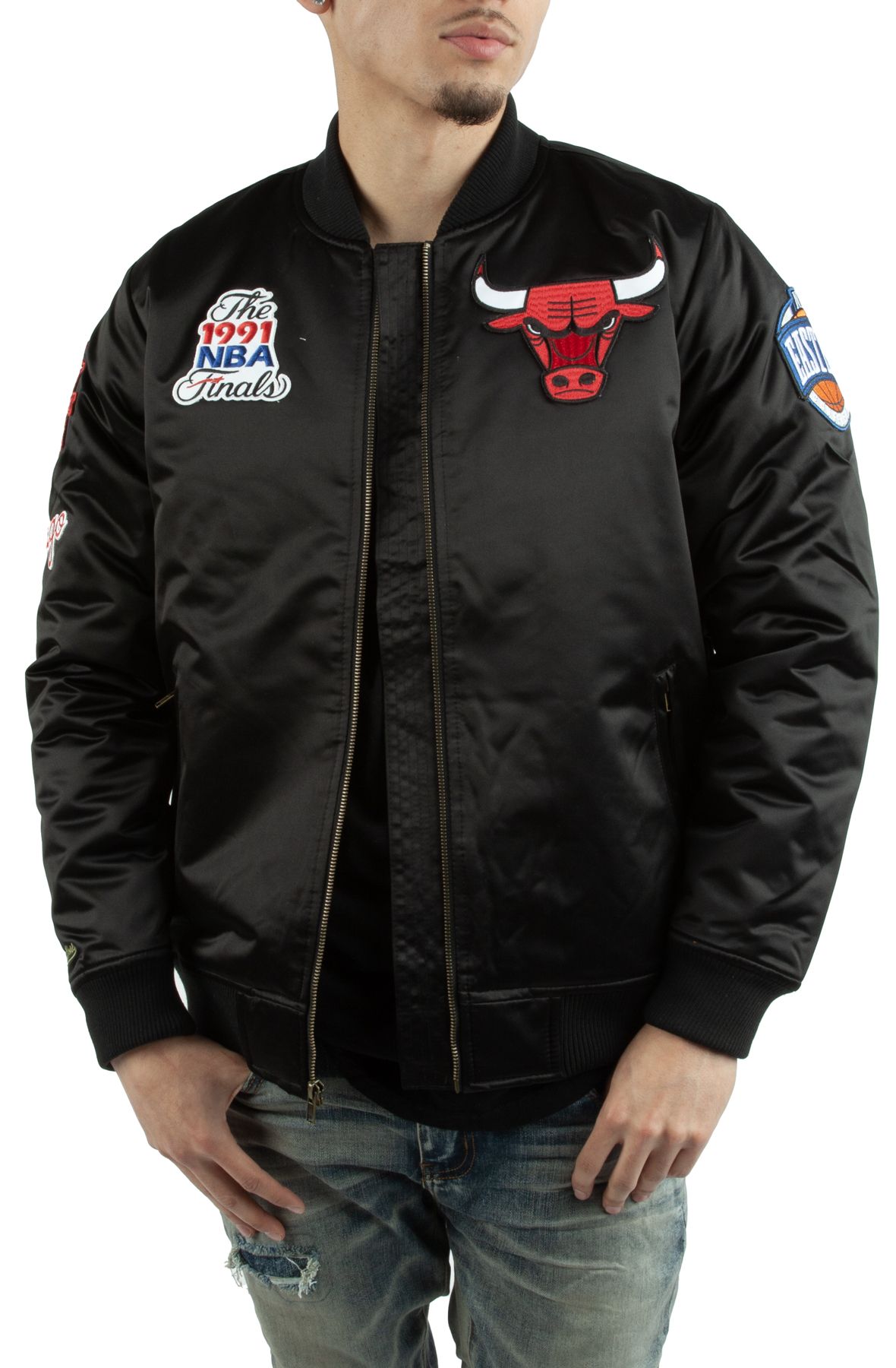 NBA Satin Chicago Bulls Bomber Jacket D01_397