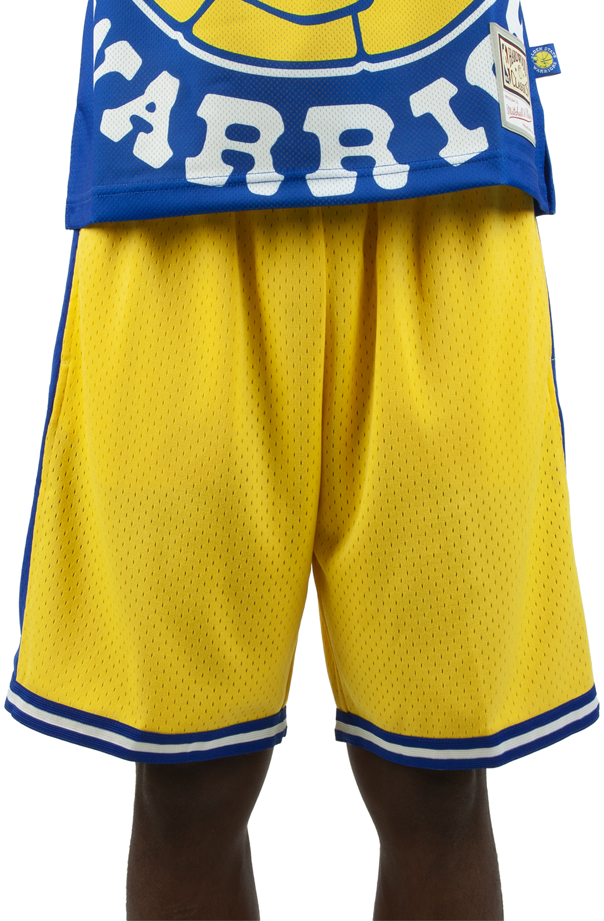 Men's Mitchell & Ness Royal/Gold Golden State Warriors Half and